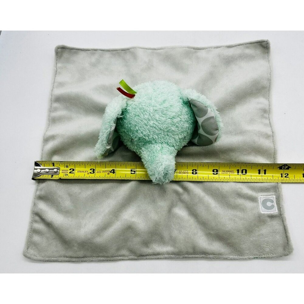 Boppy Baby Elephant Gray Lovey Plush Puppet Chevron Striped Green Red‎ 11X11 - Picture 11 of 11